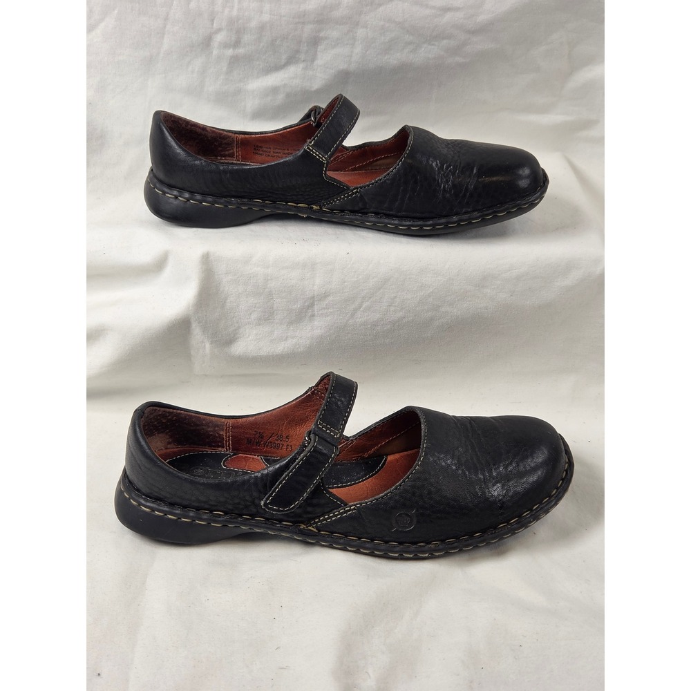 Born Black Leather Flat Mary Jane Shoes Women Sz 7.5 Fall Casual Whimsigoth